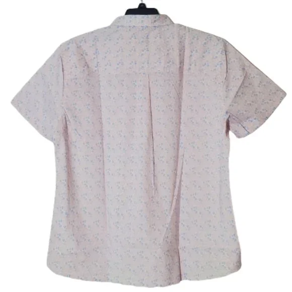 Men's Croft & Barrow® Slim-Fit Woven Button-Down Shirt XL Pink Blue Short Sleeve - Picture 3 of 4